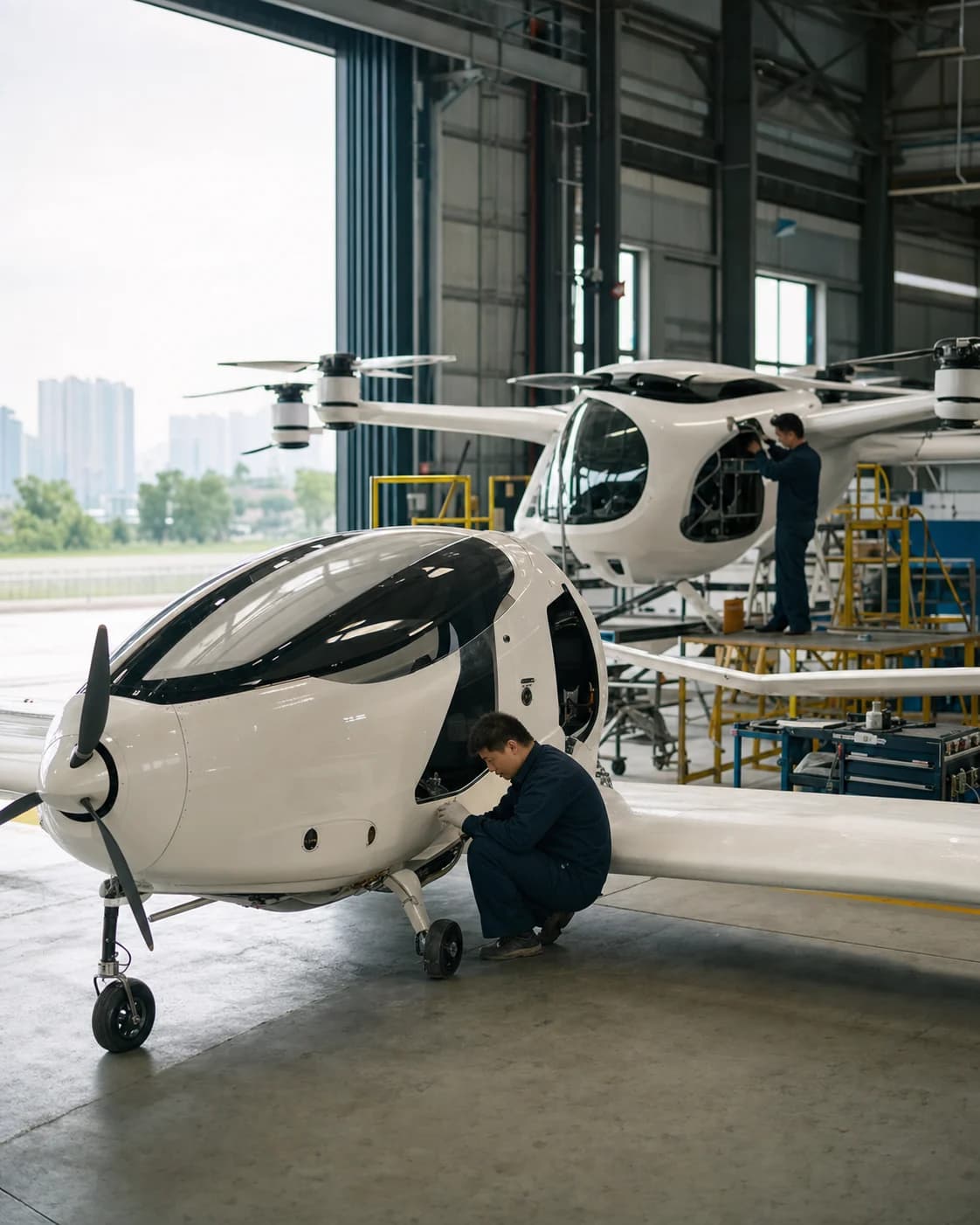 轻型航空器停放在通航机场